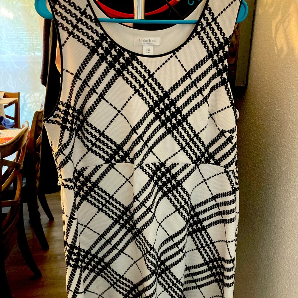 Black and quite plaid Maternity dress